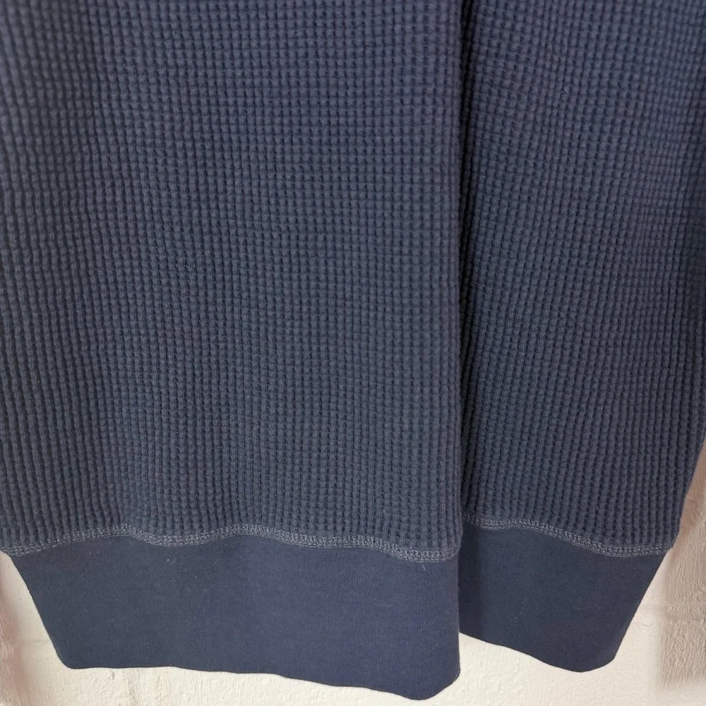 Banana Republic Heritage Collection Henley Waffle Hoodie Blue Y2K Preppy Retro L